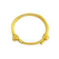 Adjustable bright yellow woven paracord anchor bracelet for couples with sliding knots - Woven Style / Gold Yellow