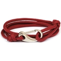 Dark red paracord multi-layer bracelet with silver metal mountaineering buckle clasp - Burgundy