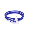 Pulsera trenzada multicapa azul marino con cierre de ancla en forma de cola de ballena - Azul