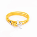 Detalle de pulsera de cuerda amarilla de triple capa con cierre de cola de ballena plata - Amarillo