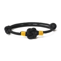 Pulsera de pareja tejida a mano con cordón negro e hilo dorado con diseño de nudo chino - Negro