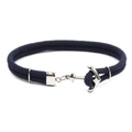 Bracelet ancre marine bleu marine tressé à la main avec fermoir en acier inoxydable poli - Bleu Marine