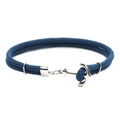 Bracelet ancre tressé bleu marine avec fermoir en acier inoxydable argenté poli - Bleu sarcelle