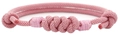 Detailed close-up of pink handcrafted woven couple bracelet with intricate Chinese knots - Pink