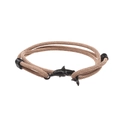 Dettaglio del bracciale in corda intrecciata kaki con chiusura in metallo a forma di delfino - Cordino Cachi Delfino Nero