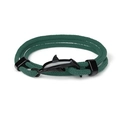 Dettaglio del bracciale in corda intrecciata verde scuro con chiusura a delfino - Cordino Verde Scuro Delfino Nero