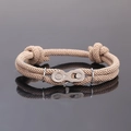 Bracelet tressé kaki minimaliste avec un fermoir magnétique style chaîne en métal - Kaki
