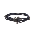 Dettaglio macro del bracciale in corda intrecciata blu scuro con chiusura a polpo nero - Cordino Blu Navy Polpo Nero