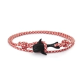 Détail du cordon en nylon tressé rouge et blanc avec fermoir requin-baleine noir mat - Corde Camo Rouge Blanc Baleine Noire
