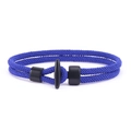 Königsblaues geflochtenes Seilarmband mit minimalistischem schwarzem T-Verschluss-Design - Saphirblau