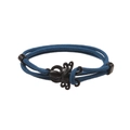Dettaglio del bracciale in corda blu navy con chiusura a forma di polpo nero opaco - Cordino Blu-Verde Polpo Nero