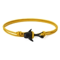 Bracelet baleine requin marin avec cordon tressé en nylon jaune de haute qualité - Corde Dorée Baleine Noire