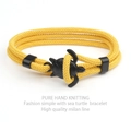Pulsera artesanal de cordón milanés amarillo con cierre de tortuga marina negra - Amarillo