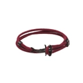 Dettaglio del braccialetto intrecciato bordeaux con chiusura a gancio a squalo martello - Cordino Rosso Vino Squalo Balena Nero