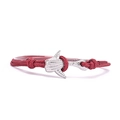 Bracelet tressé rouge fait main avec pendentif requin-baleine argenté et nœud ajustable - Corde Bordeaux Baleine Argent