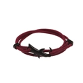 Bracciale in corda nautica intrecciata bordeaux con chiusura a squalo in metallo nero - Cordino Rosso Vino Squalo Nero
