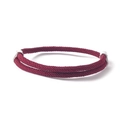 Detail of burgundy braided rope bracelet with adjustable silver metal clasp on white background - Burgundy