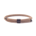 Adjustable nautical anchor style bracelet with khaki woven cord and black metal clasp - Khaki