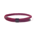 Adjustable burgundy red Milan rope bracelet with gunmetal anchor style hardware - Burgundy