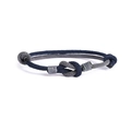 Handgeweven koppelarmbanden met concentrische knoop in diepblauw en grijs - Donkergrijs + Marineblauw