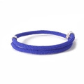 Blue double-layer woven bracelet with silver metal clasp for men and women - Sapphire Blue