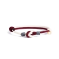 Bracciale coppia con nodo concentrico intrecciato a mano in rosso vino e bianco crema - Rosso Vino + Bianco Sporco