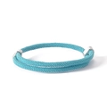 Minimalist turquoise braided anchor bracelet with adjustable silver metal buckle clasp - Sky Blue