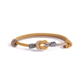 Bracciale intrecciato con nodo concentrico per coppie marrone e grigio con design infinito - Giallo Zenzero + Cachi