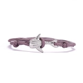 Bracelet en corde violette tressée à la main avec pendentif de requin-baleine en métal - Corde Violet Taro Baleine Argent