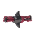 Bracelet nautique tressé rouge avec fermoir ancre queue de raie noir mat pour couples - Corde Rouge Vin Mante Noire