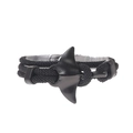 Bracelet corde tressée noire minimaliste avec ancre en forme de raie manta de mer - Corde Noire Mante Noire