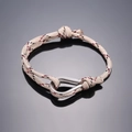 Adjustable woven rope bracelet with U-shaped steel clasp for men and women - Desert Camouflage