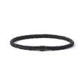 Black braided rope bracelet with magnetic metal buckle closure for couples and lovers - 16.5cm / Black
