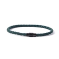 Deep green braided lucky string bracelet featuring a black magnetic closure for couples - 16.5cm / Dark Green