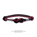 Bracelet fait main en fil milanais avec nœud en cœur, rouge, noir et gris - Rouge Vin + Noir