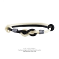 Hand-knitted heart knot couple bracelet made of premium black and white Milan line - Cream + Black