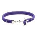 Handmade purple nautical rope bracelet with silver stainless steel anchor clasp - Purple