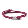 Bracciale minimalista a doppio strato in corda intrecciata bordeaux con chiusura in acciaio - Borgogna