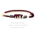 Bracciale nodo concentrico intrecciato a mano in cordino bordeaux e bianco - Borgogna E Beige