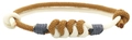 Bracciale intrecciato cachi e bianco crema con nodi regolabili e chiusura a scorrimento - Zenzero E Beige