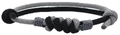 Handmade woven couple bracelet in black and dark grey dual-tone adjustable design - Light Grey + Black