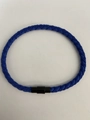 Dark blue braided magnetic clasp couple bracelet with lucky rope weave for lovers - Blue
