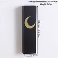 Dimensioni e peso dettagliati del vaso da parete nero in legno con luna - Motivo a Luna (ms9976)