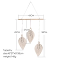 Decorazione da parete boho in macramè fatta a mano con tre foglie di cotone intrecciate - Forma di Foglia (m0188)