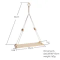 Bohemian handmade woven macrame wall hanging shelf with wood beads and cotton rope - Beige 2