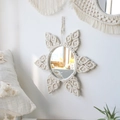 Specchio da Parete a Fiore in Macramè con Design a Raggiera in Cotone per Decorazioni - Stile Fiore