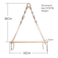 Nordic handmade woven tapestry shelf with wood board and cotton tassels for home decor - Beige 4