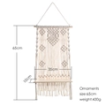 Bohemian handmade macrame wall hanging shelf with wood board dimensions 65x35cm - Multi-Layer Diamond Woven Shelf (m0674)