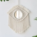 Miroir macramé fait main motif œil de démon avec franges pour décoration murale - Petit Style Oeil du Diable