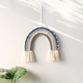Decorazione da parete arcobaleno intrecciata a mano con pompon per camera in stile nordico - Arcobaleno Tema Blu